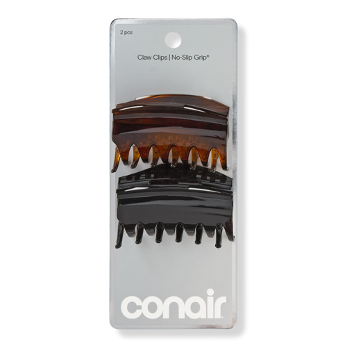 Conair Accessories - No-Slip Grip Black & Tortoise Claw Clips