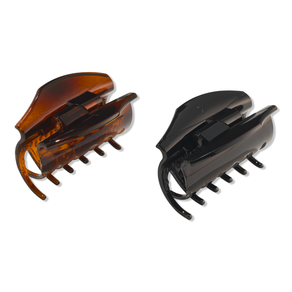 Conair Accessories No-Slip Grip Black & Tortoise Claw Clips #2