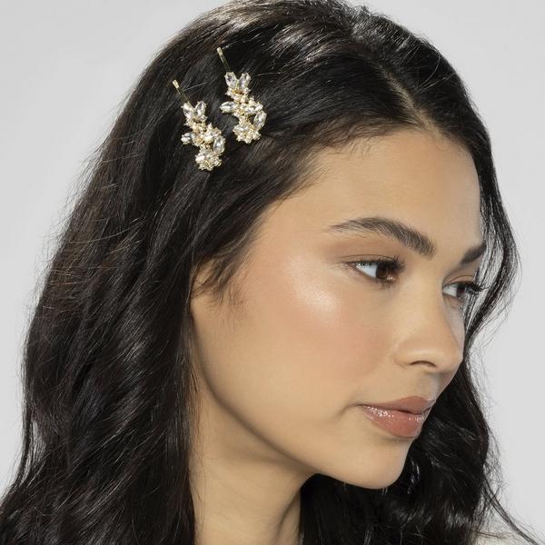 Conair Accessories Rhinestone Bobby Pins with Glam Gold Tone #4