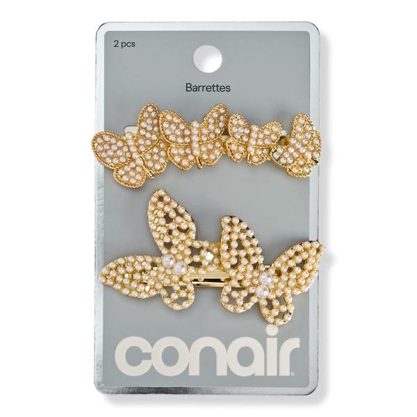 Conair Accessories Rhinestone Butterfly Barrettes #1