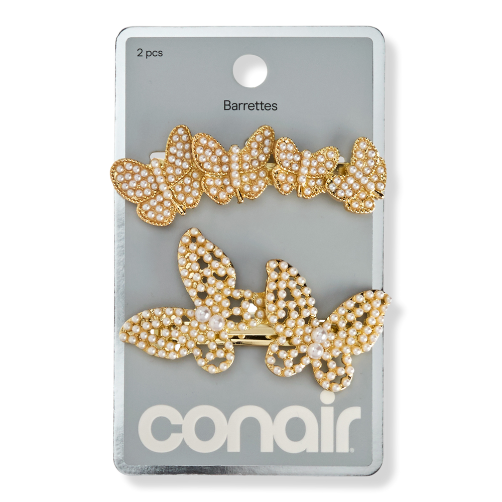Conair Accessories Rhinestone Butterfly Barrettes
