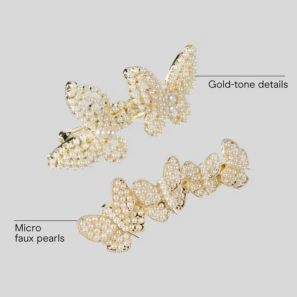 Conair Accessories Rhinestone Butterfly Barrettes #3