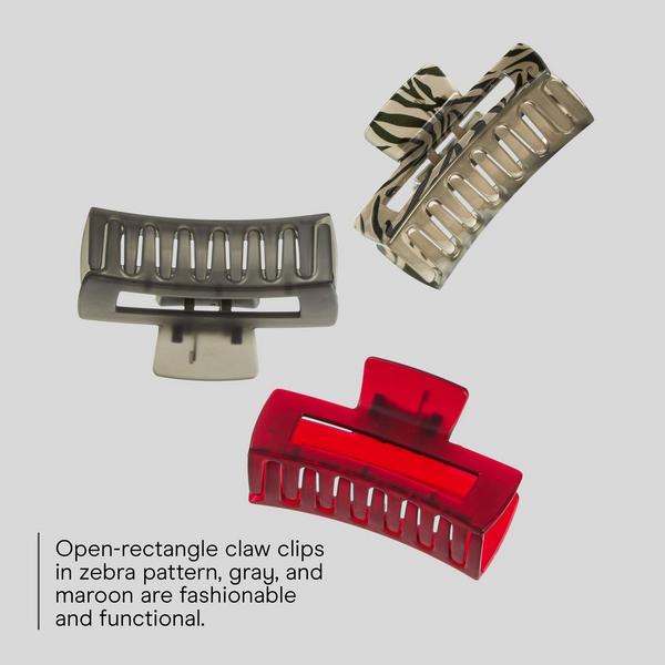 Conair Accessories Open-Rectangle Claw Clips #3