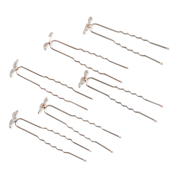 Conair Accessories Flower-Topped Gold-Tone Hair Pin Set #2