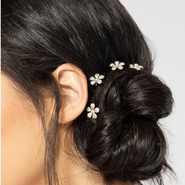 Conair Accessories Flower-Topped Gold-Tone Hair Pin Set #4
