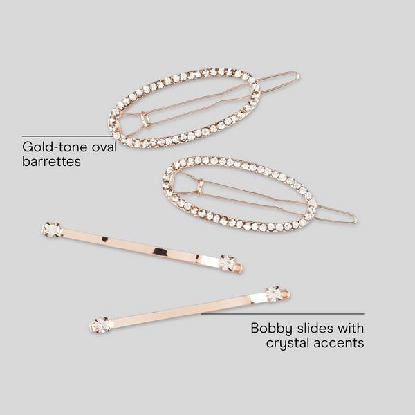 Conair Accessories Gold-Tone Crystal Bobby Pin & Barrette Set #3