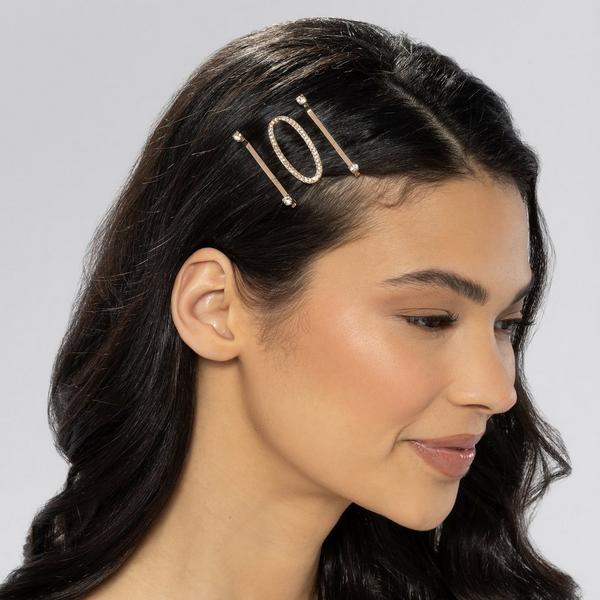 Conair Accessories Gold-Tone Crystal Bobby Pin & Barrette Set #4