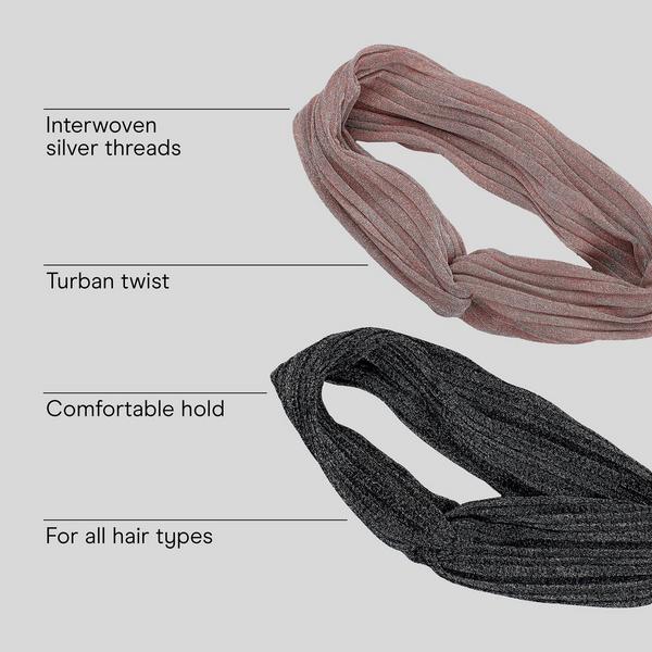 Conair Accessories Pink and Black Headwraps #3