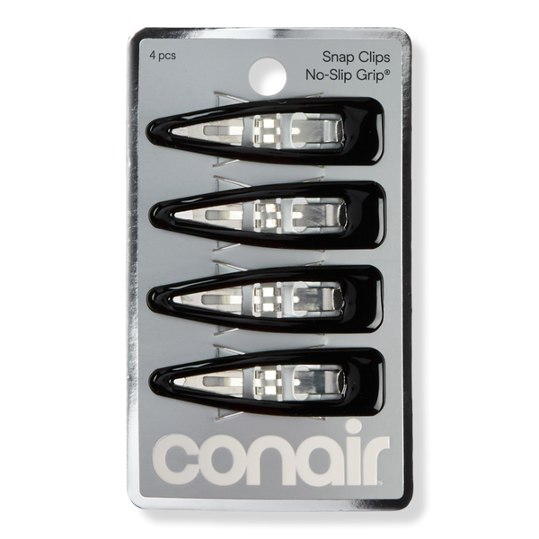 Conair Accessories No-Slip Grip Black Enamel Snap Clips #1