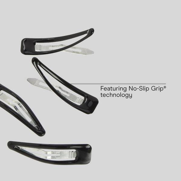 Conair Accessories No-Slip Grip Black Enamel Snap Clips #3
