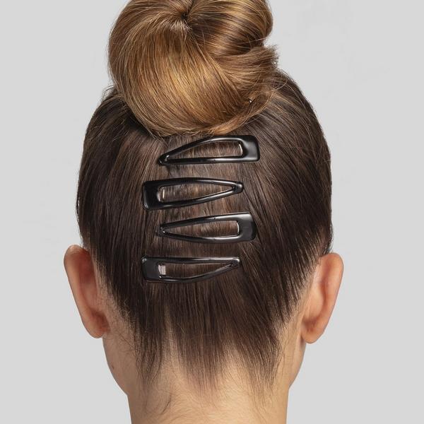 Conair Accessories No-Slip Grip Black Enamel Snap Clips #5
