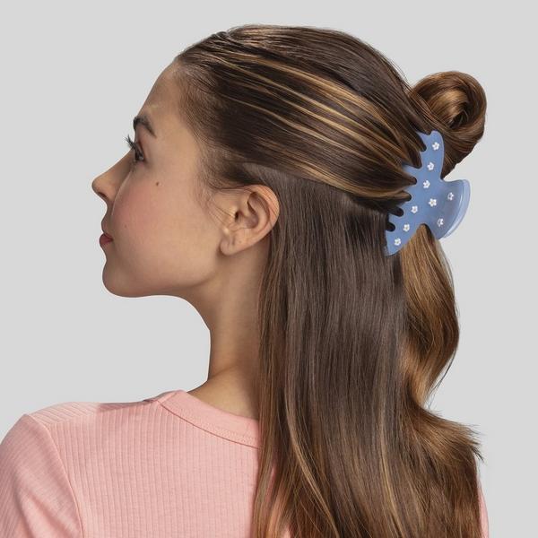 Conair Accessories Blue Claw Clip with Flowers #4