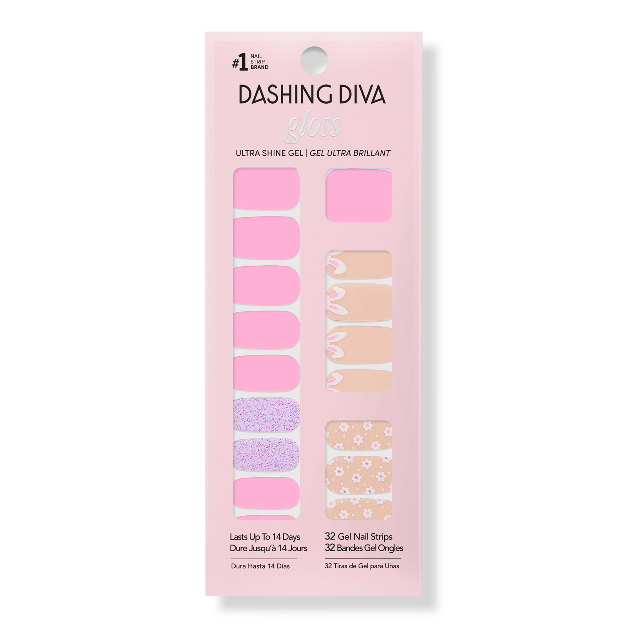 Dashing Diva GLOSS, Gel Nail Polish Strips, Bunny Side Up #1
