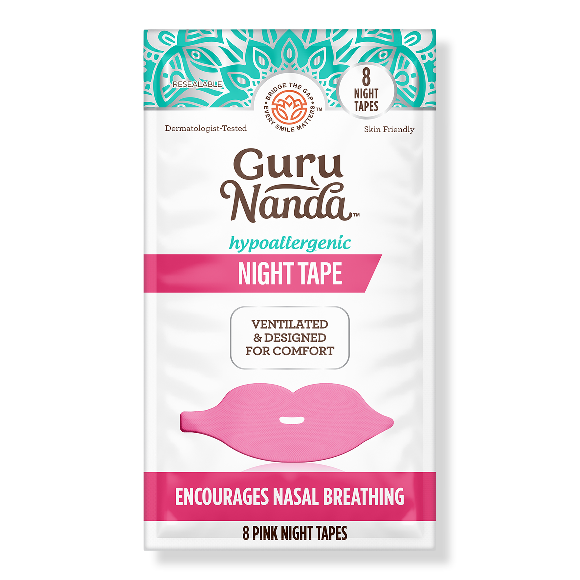 GuruNanda Hypoallergenic Pink Lip Shaped Night Tape #1