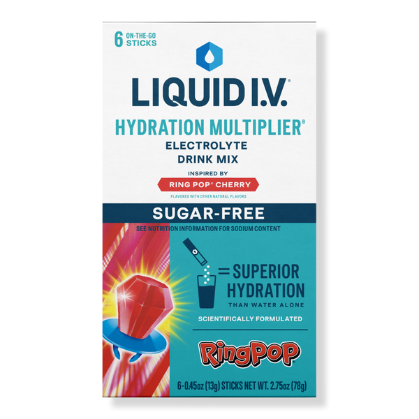 LIQUID I.V. Hydration Multiplier Electrolyte Drink Mix Sugar-Free Ring Pop Cherry #1
