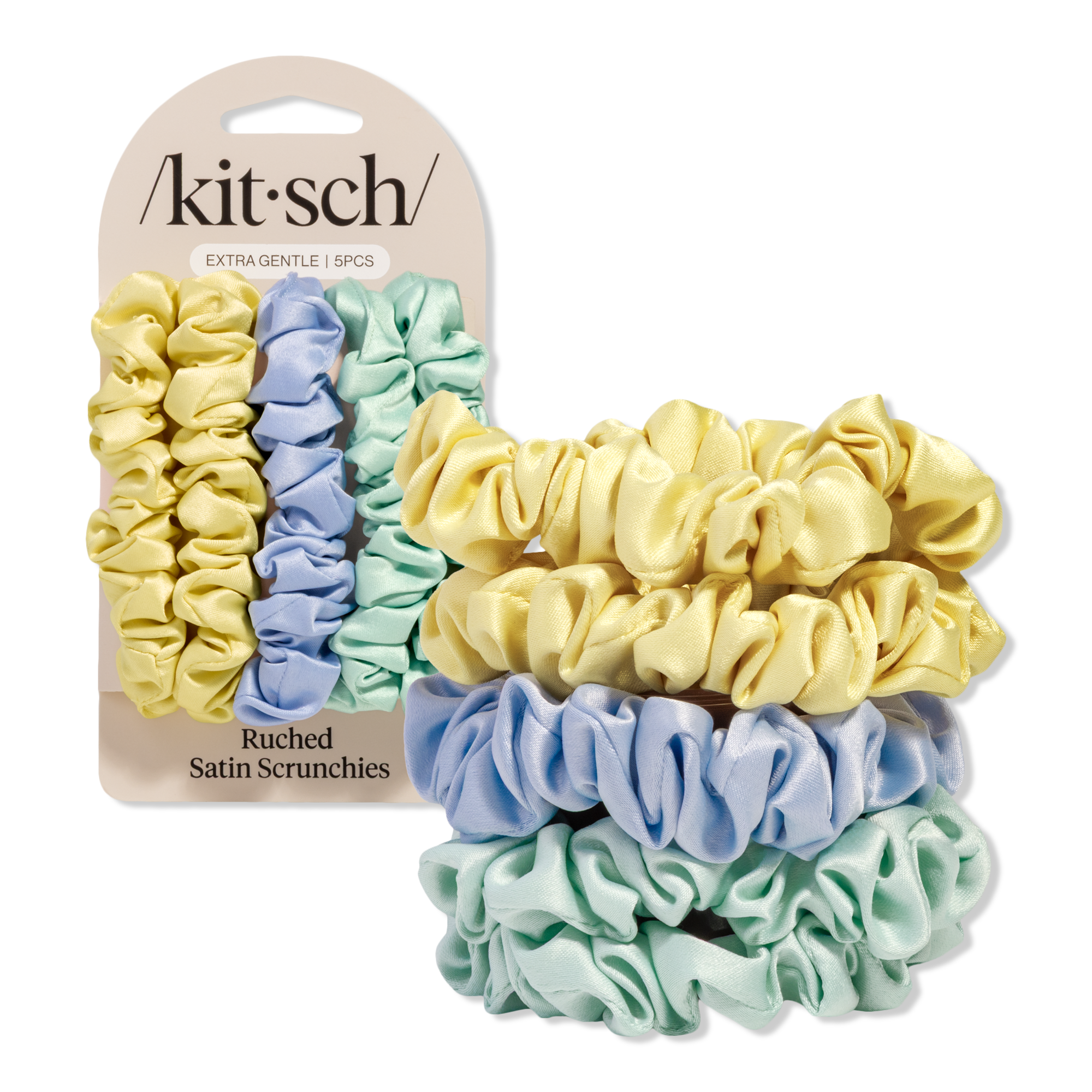 Kitsch Ruched Satin Scrunchies Set #1
