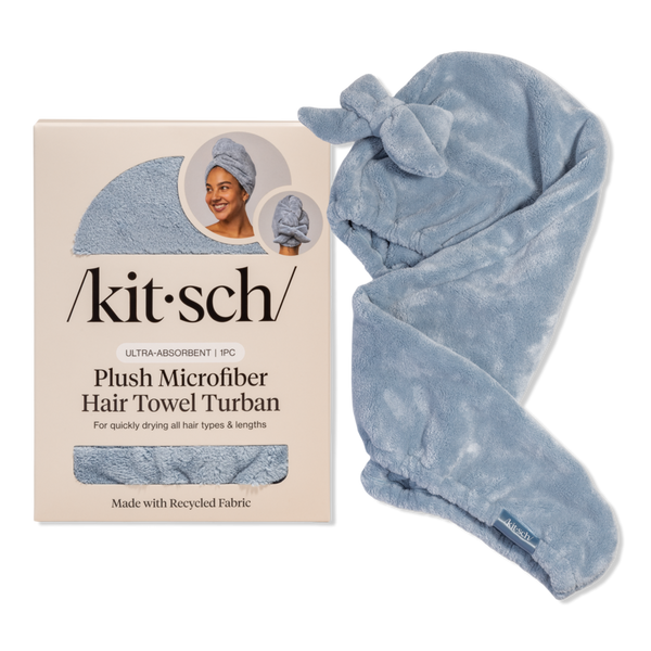 Kitsch Plush Microfiber Hair Towel Turban with Bow #1