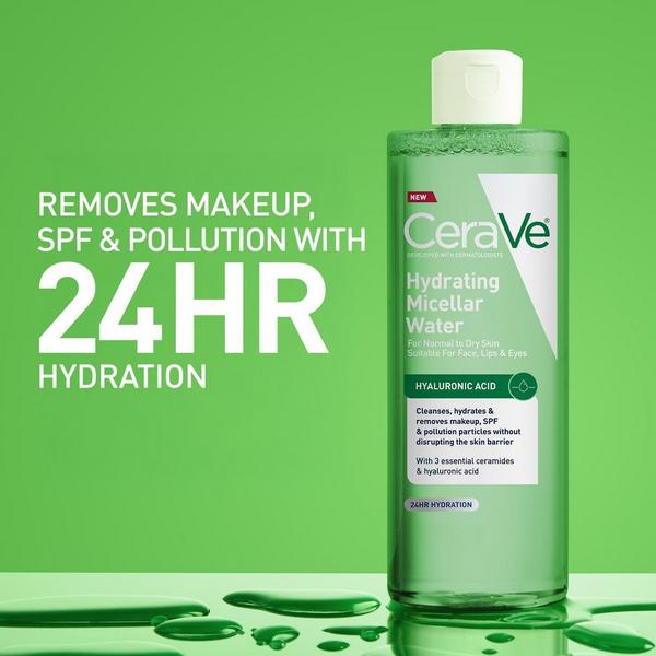 CeraVe Hydrating Micellar Water & Makeup Remover for Face, Lips & Eyes #3