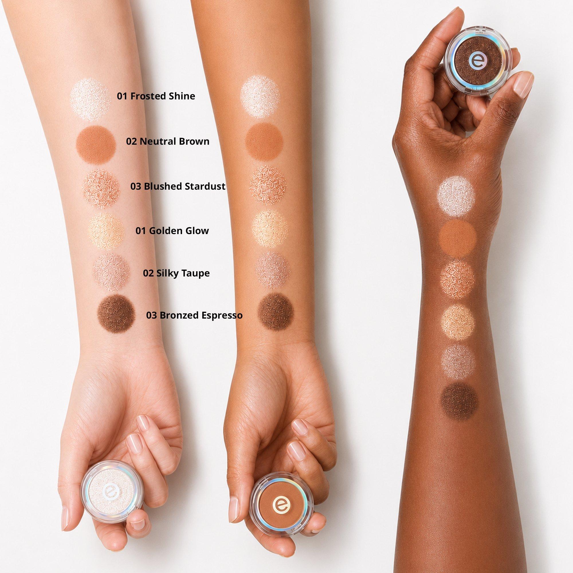 Тени для век Essence Mono Multi-Finish, цвет: 01 Frosted Shine — фото 3