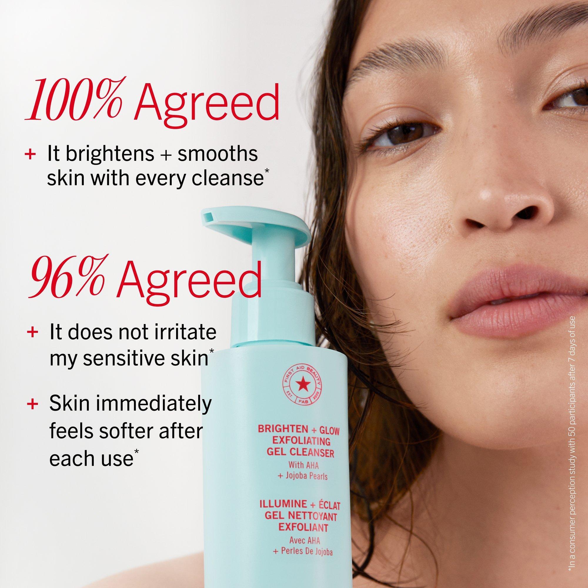 Отшелушивающий гель для умывания с AHA и жожоба First Aid Beauty Brighten + Glow — фото 7