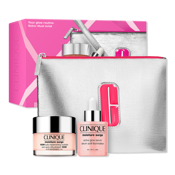 Clinique 3 Piece Your Glow Routine: Moisture Surge Moisturizer and Serum Holiday Set #1