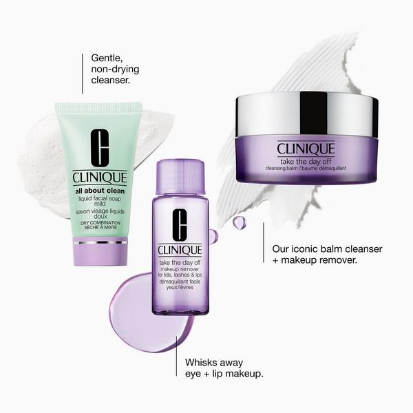 Clinique 3 Piece The Cleansing Edit: Face Cleanser and Makeup Remover Holiday Gift Set #2