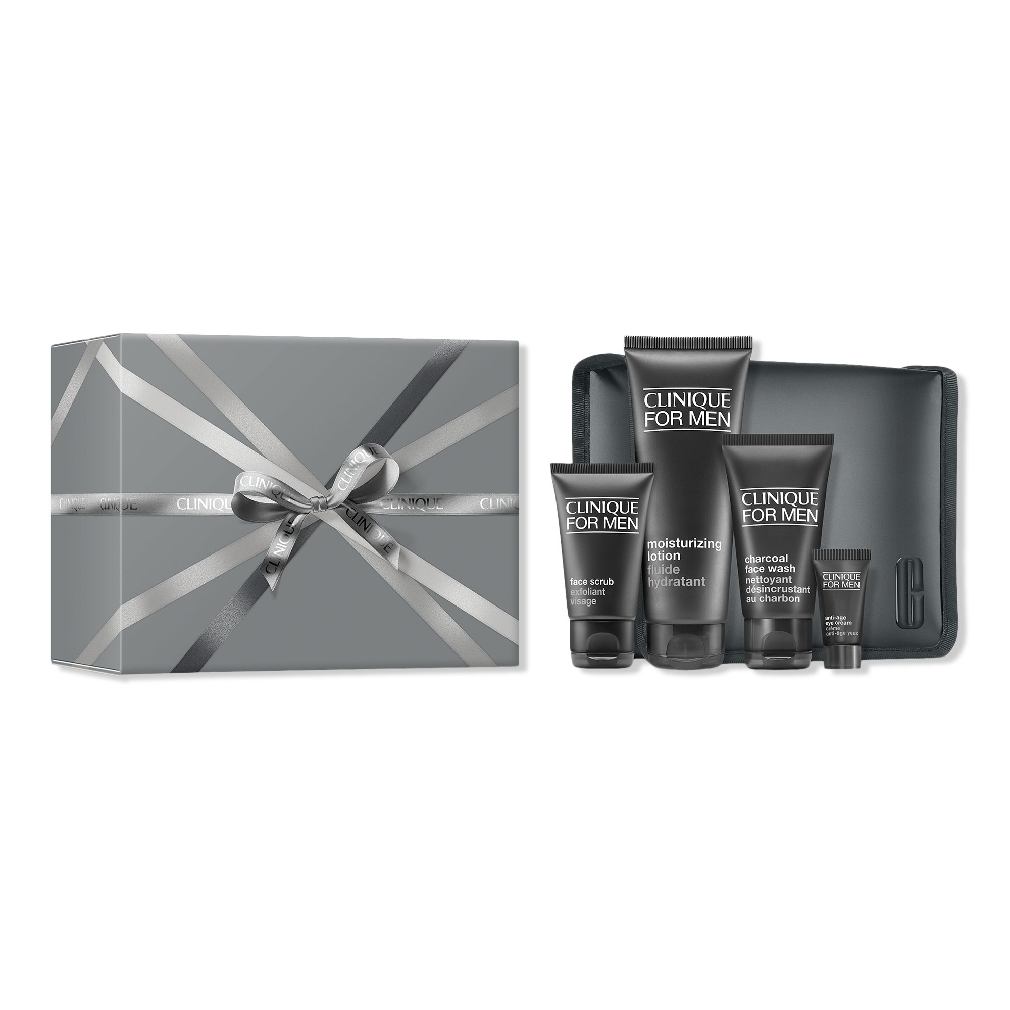 Clinique 4 Piece The Deep Clean Routine For Men: Holiday Gift Set #1