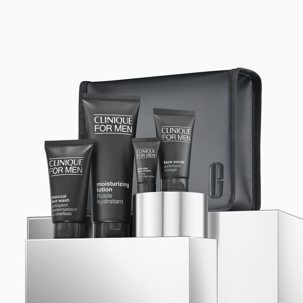 Clinique 4 Piece The Deep Clean Routine For Men: Holiday Gift Set #4