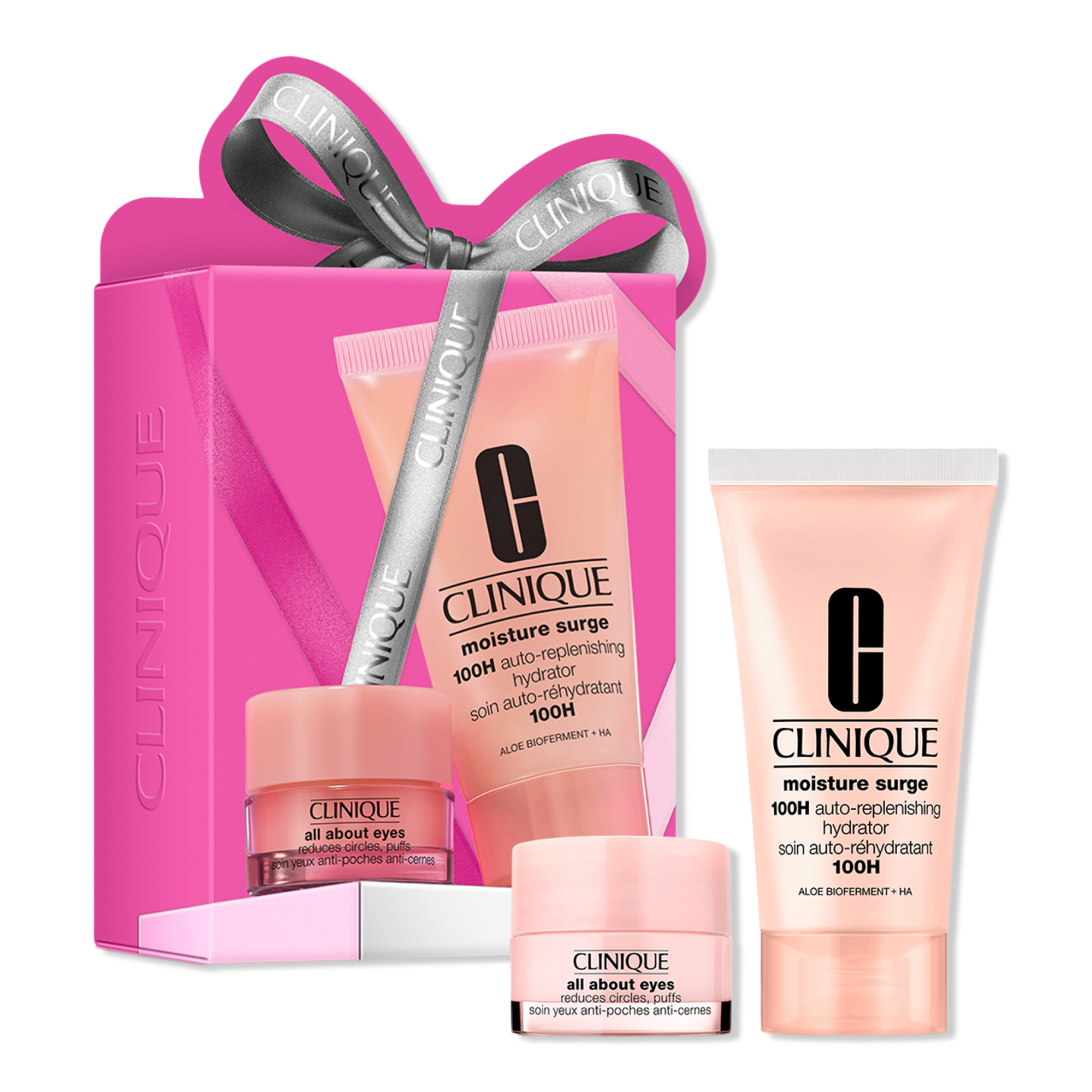 Clinique 2 Piece Bright Eyes, Glowing Skin: Moisturizer and Eye Cream Holiday Gift Set #1