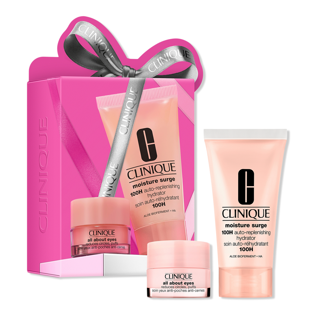 Clinique 2 Piece Bright Eyes, Glowing Skin: Moisturizer and Eye Cream Holiday Gift Set #1