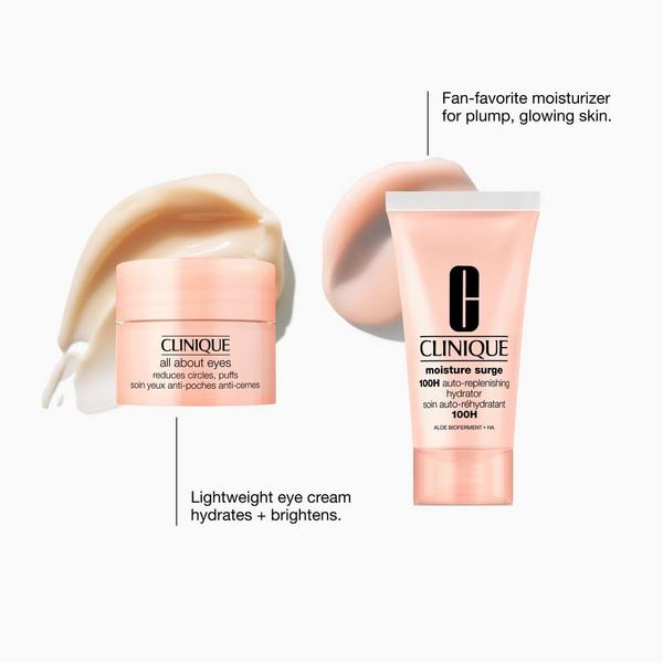 Clinique 2 Piece Bright Eyes, Glowing Skin: Moisturizer and Eye Cream Holiday Gift Set #2