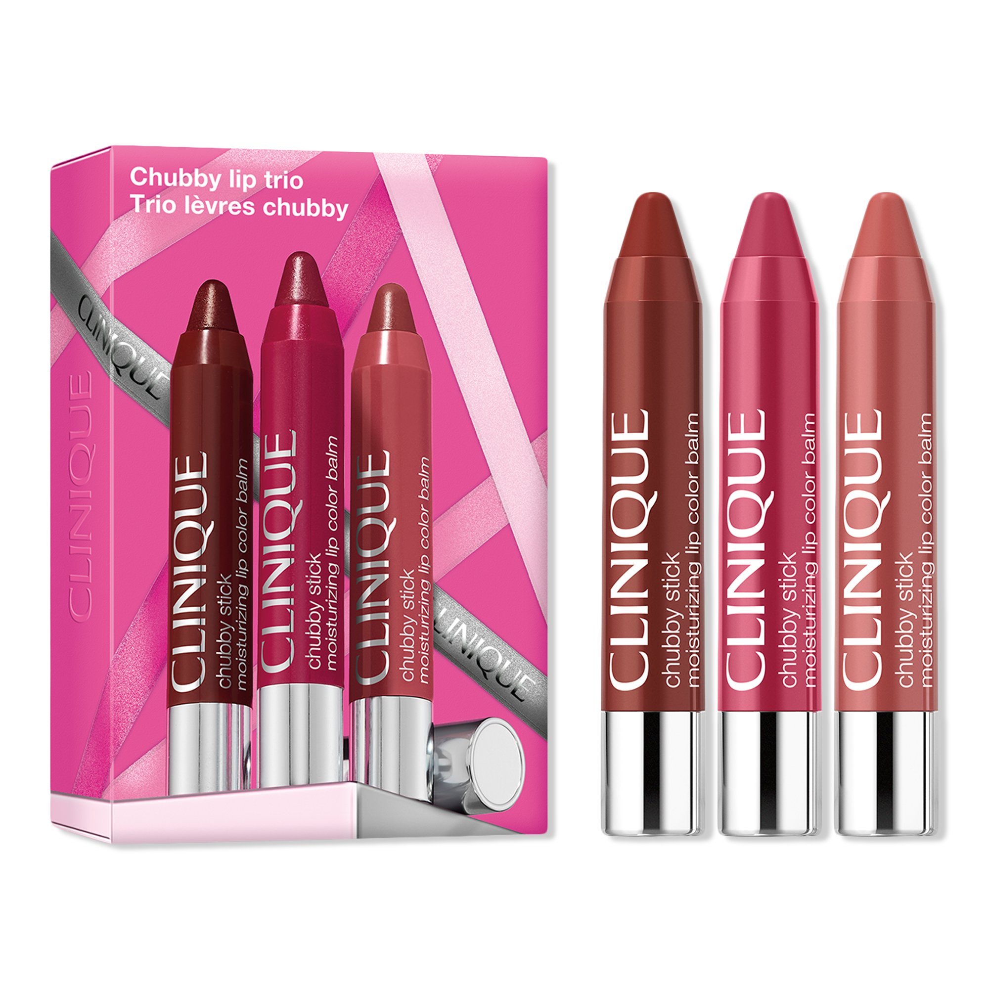 Clinique 3 Piece Chubby Stick Moisturizng Lip Trio Holiday Gift Set — фото 1