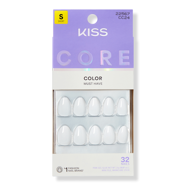 Kiss CORE Color Short Almond Press On Nails #1