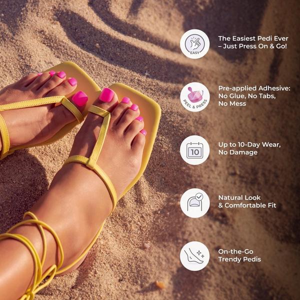 Kiss Impress Short Squoval Press On Toenails #7