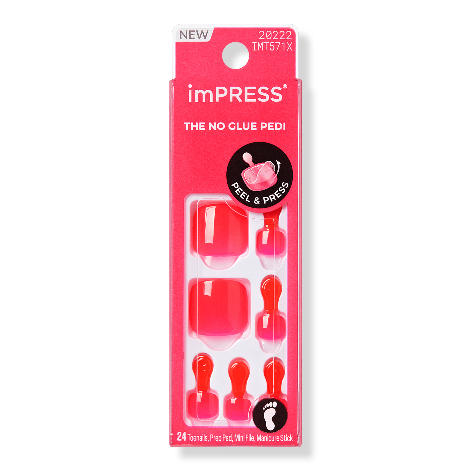 Kiss Impress Short Squoval Press On Toenails #1