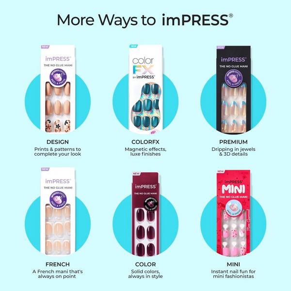 Kiss Impress Short Squoval Press On Toenails #8