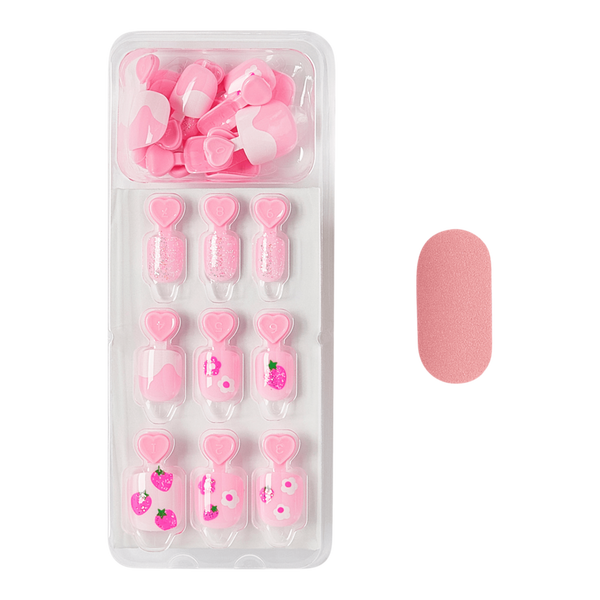 Kiss Impress Mini Squoval Press On Nails for Kids, Berry Cute #2