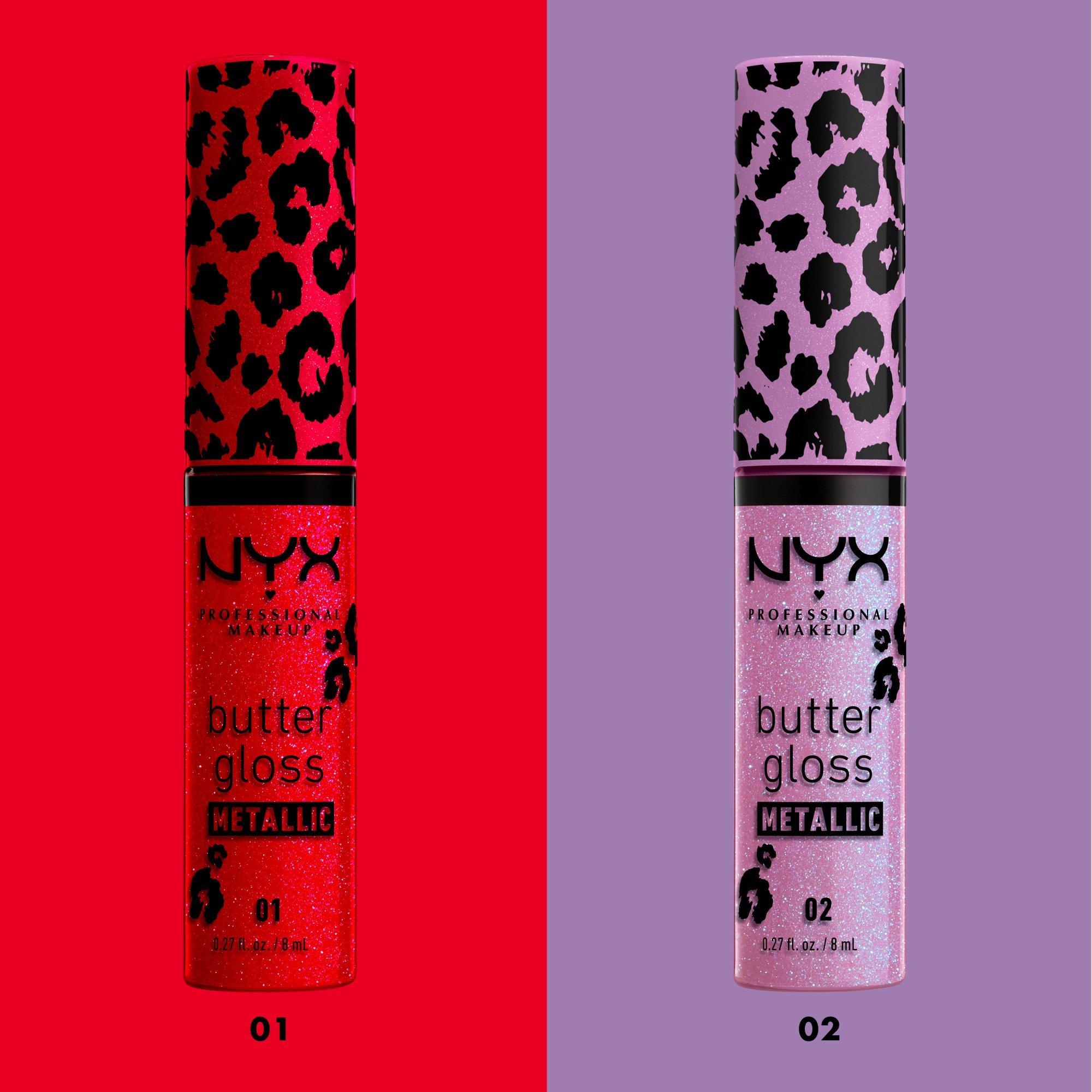 Металлизированный масляный блеск для губ NYX Professional Makeup Party Animals, цвет: Blood Moon — фото 7