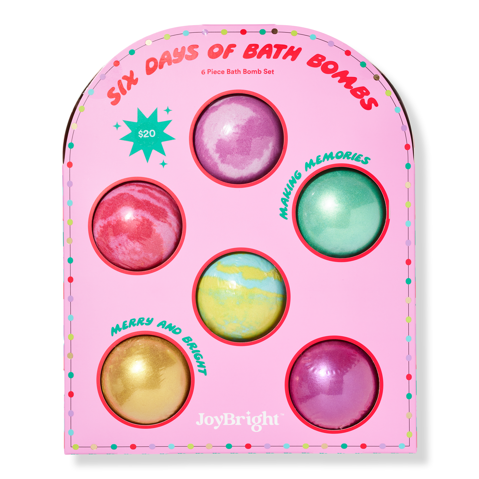 Набор бомбочек для ванны JoyBright by Ulta Beauty 6 Days of Bath Bombs, 6 шт — фото 1