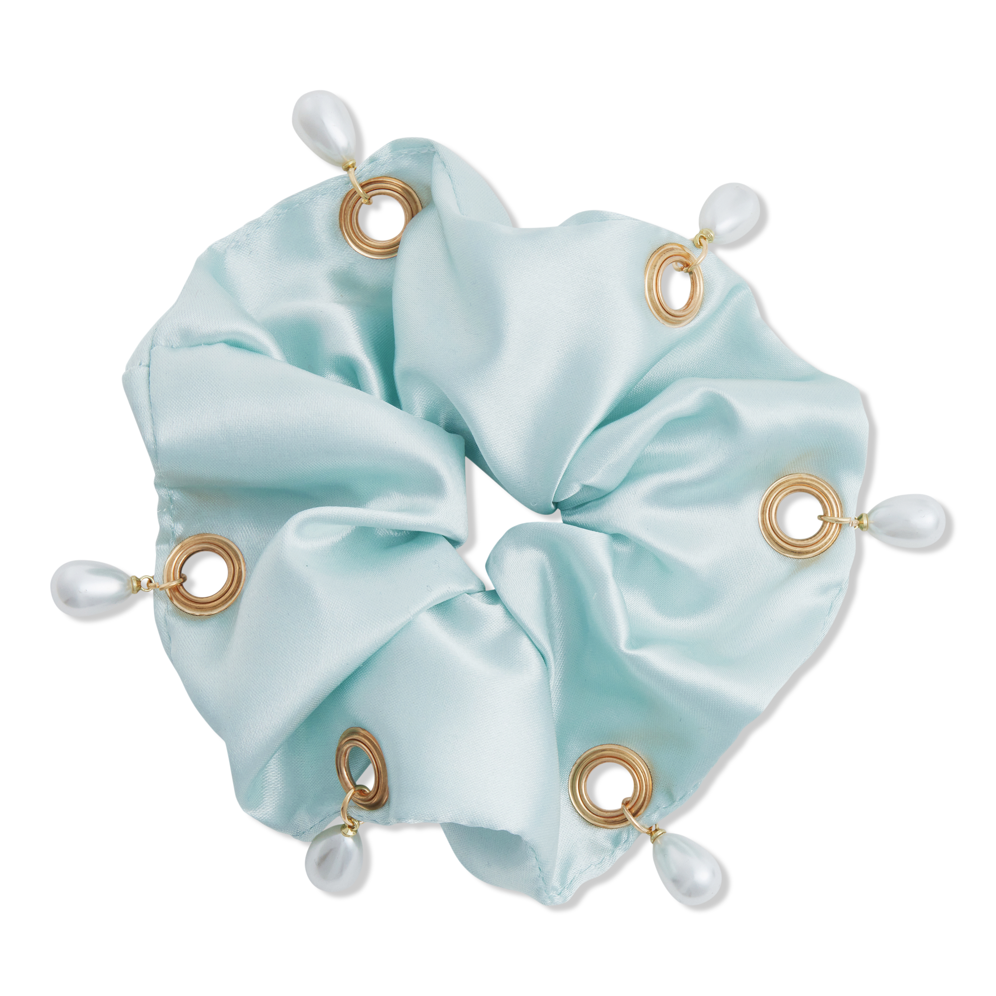 Product-obsessed Embellished Faux Pearl Scrunchie #1