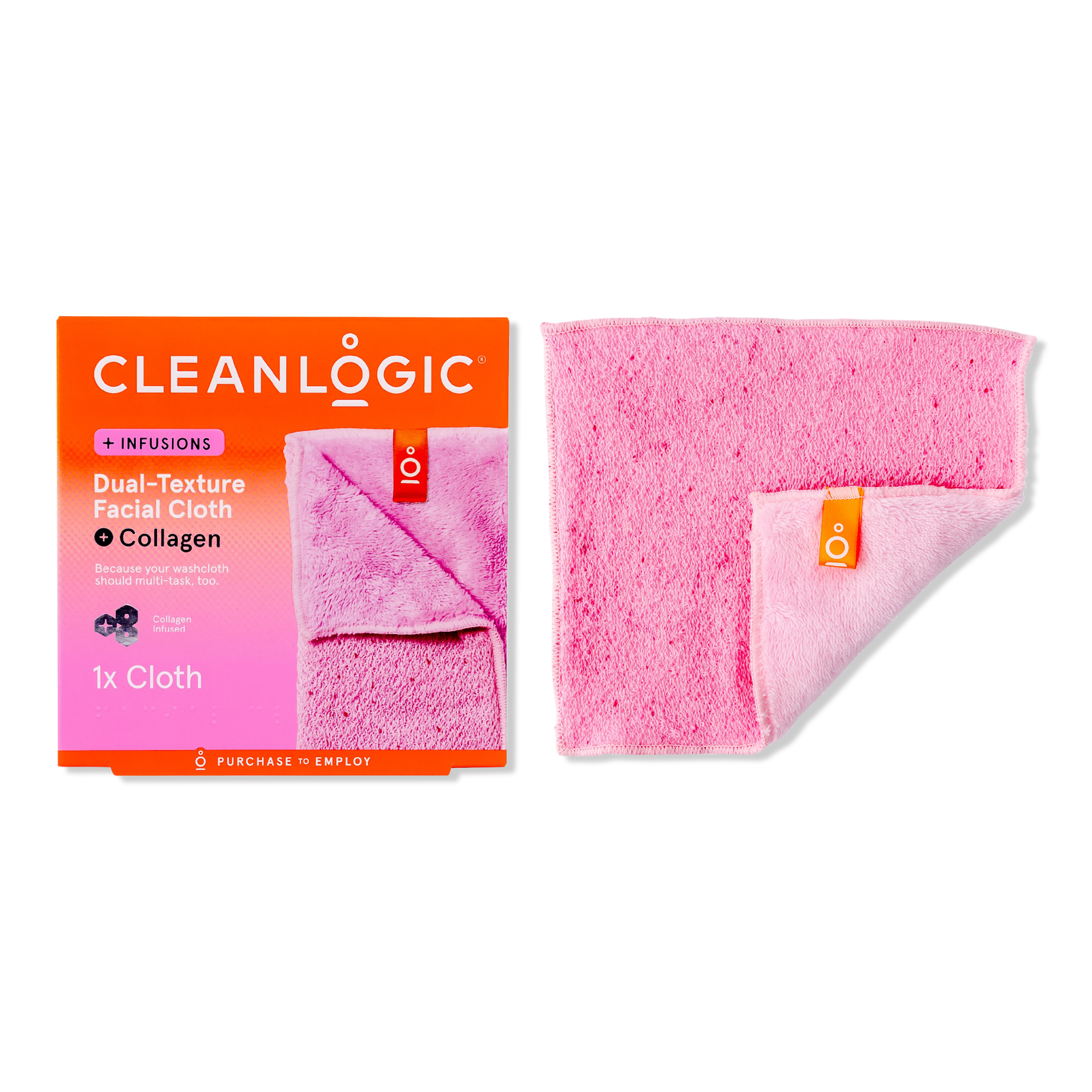Cleanlogic Infusions Dual-Texture Facial Cloth + Collagen #1