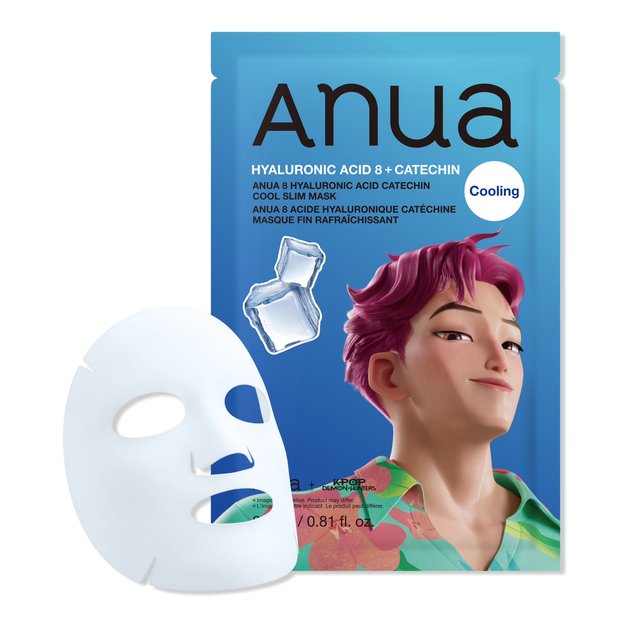 ANUA KPop Demon Hunters 8 Hyaluronic Acid Catechin Cool Slim Mask #1