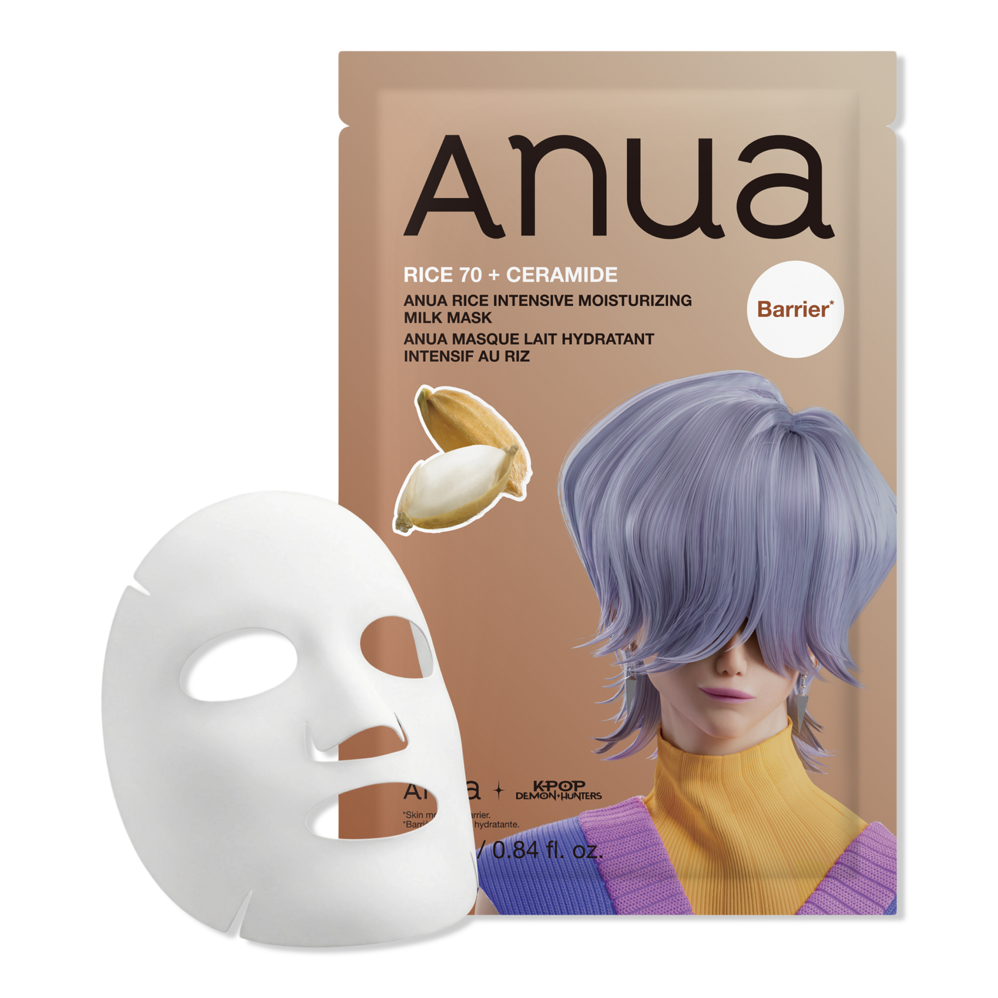 ANUA KPop Demon Hunters Rice 70 Intensive Moisturizing Milk Mask #1