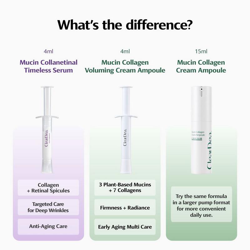 clear dea glutathione Mucin Collagen 2-in-1 Voluming Serum & Cream Ampoule