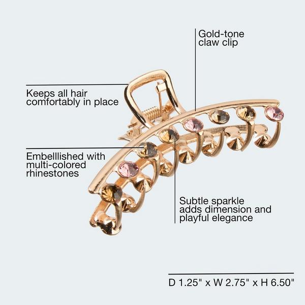 Conair Accessories Metal Claw Clip with Multi-Color Stones #3