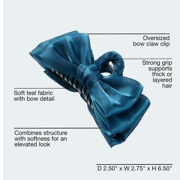 Conair Accessories Fabric-Wrapped Bow Claw Clip #3