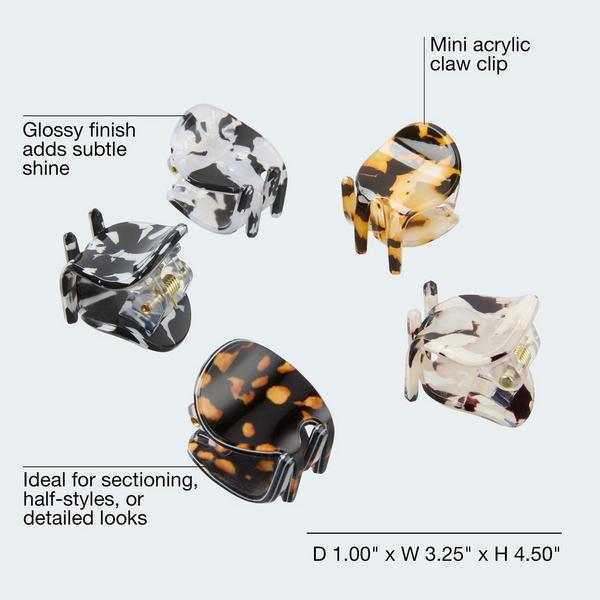 Conair Accessories Mini Acrylic Claw Clips 5 pk #3