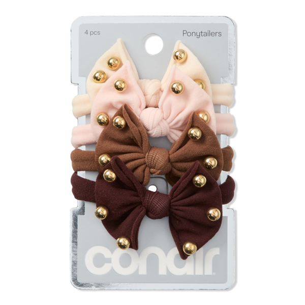 Conair Accessories Bow Ponytailers with Gold Beads 4 pk #1