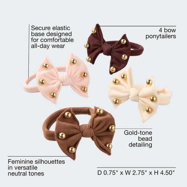 Conair Accessories Bow Ponytailers with Gold Beads 4 pk #3