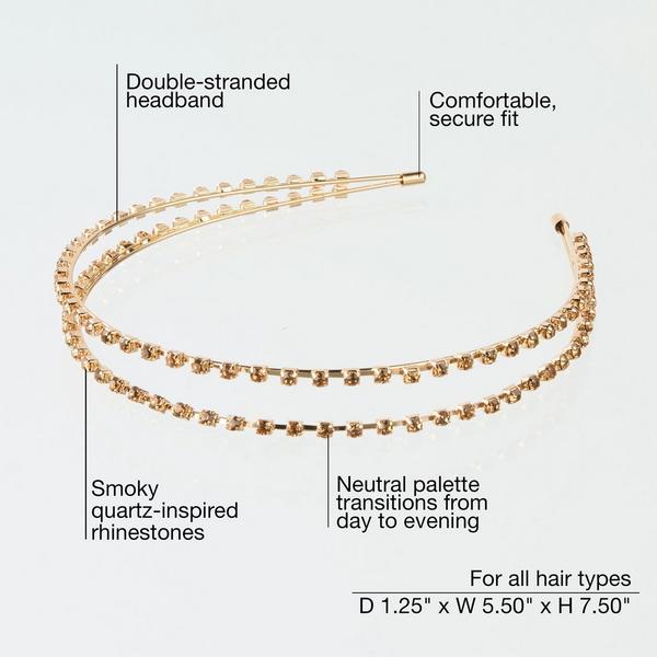 Conair Accessories Double-Strand Headband with Smoke Quartz Stones #3